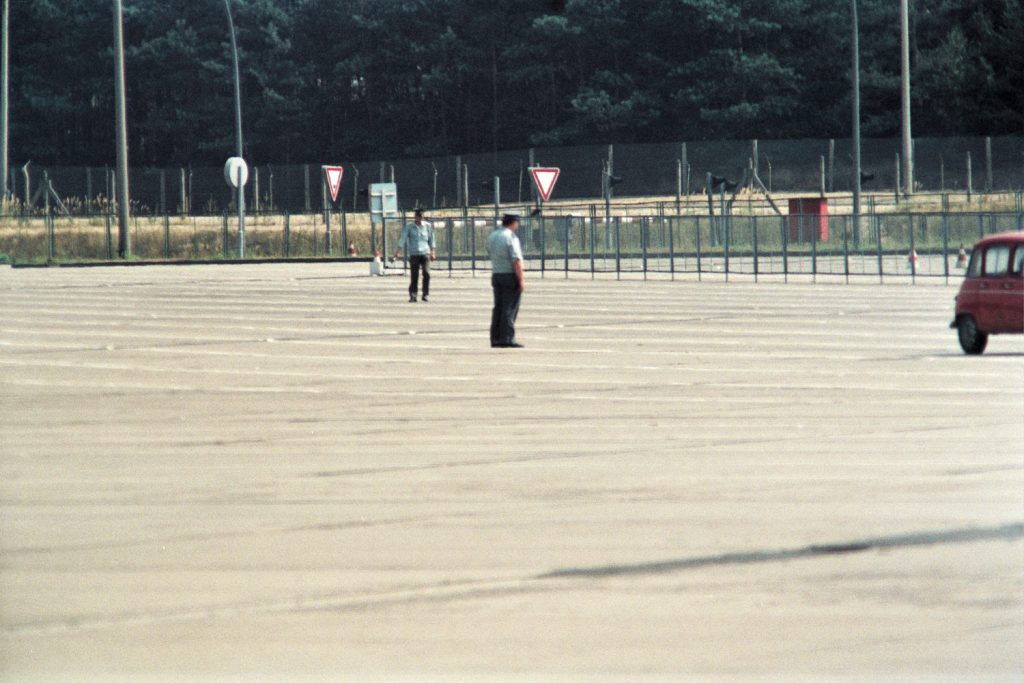 Entering East-Germany, you had to pass a large area, where you and your car was scrupulous supervised. Taking photos here was strictly forbidden.