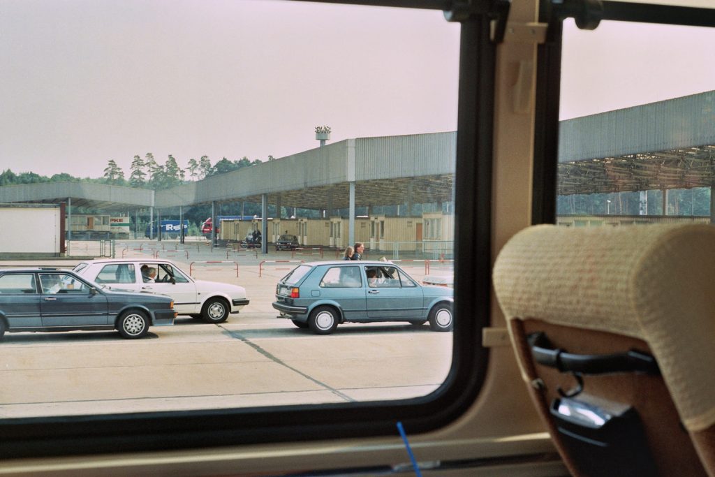 Entering East-Germany, you had to pass a large area, where you and your car was scrupulous supervised. Taking photos here was strictly forbidden.