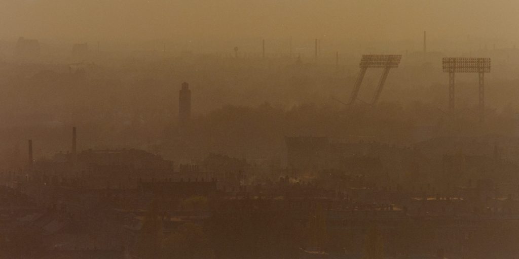 Blick vom Hotel Merkur Richtung Stadion